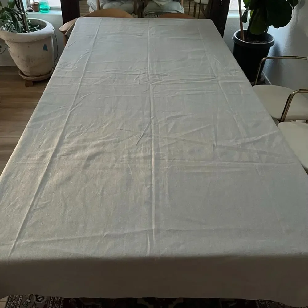 Ikea Gray Cotton Flax Blend Curtain Panels (2) 57 x 98 in Rod Pocket